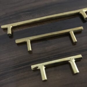 Brass Drawer Pulls, Kitchen Cabinet Pulls - 4 pack
